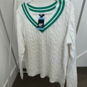 Lands' End Women's V-Neck Cable Sweater